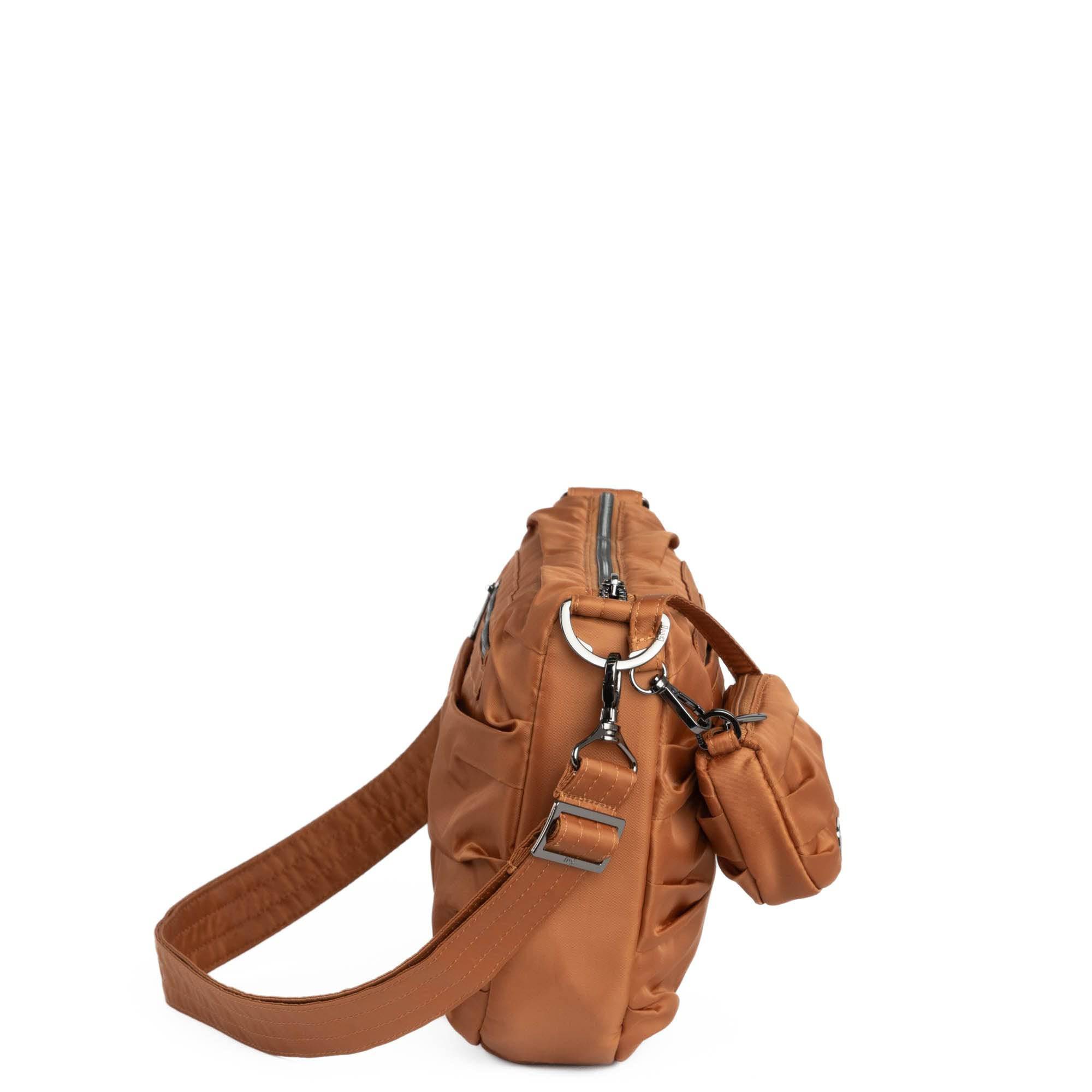 Scuffle Pleated Crossbody Bag with Disco Pouch - CAPPUCCINO - Scuffle_Cappuccino_03